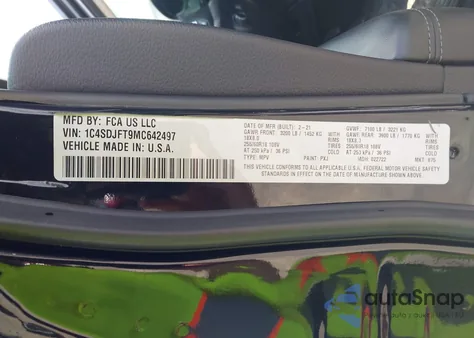 2021 Dodge Durango Pursuit Awd from USA, damaged, VIN 1C4SDJFT9MC642497